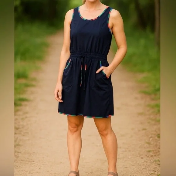 Black Active Dress with Multicolor Accents - Picture 2 of 8